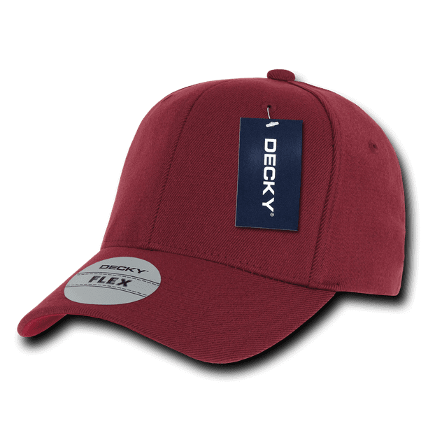 Maroon Flexfit Precurved Hat Men's Blank Stretch Cap